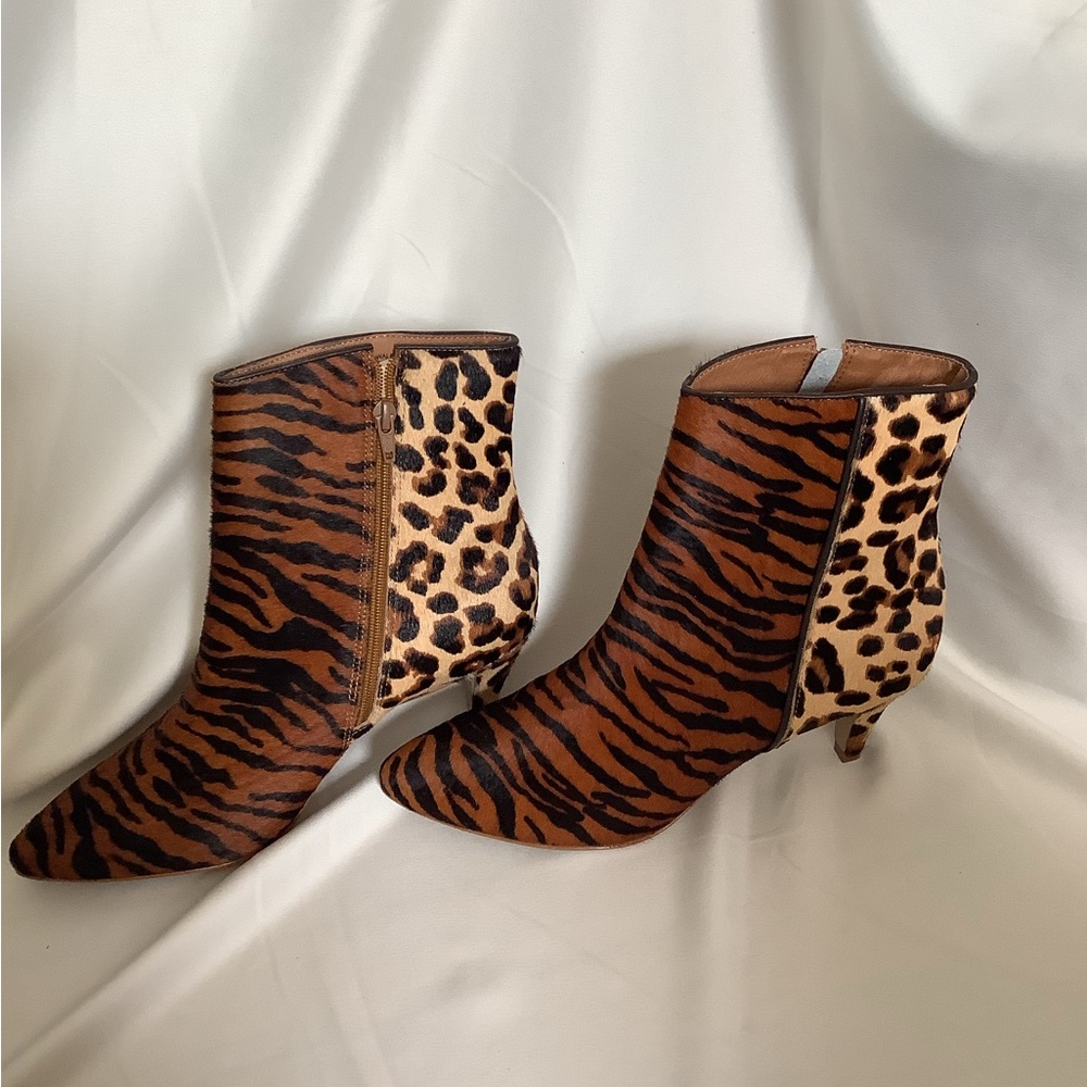 Leopard and Tiger Print Ankle Boots